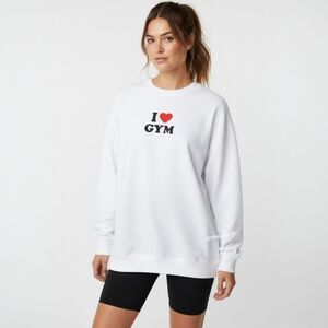 Gymshark I ❤️ Gym Oversized Women's Sweatshirt – Cozy Comfy Athleisure – XS